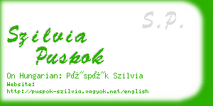 szilvia puspok business card